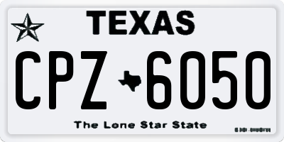 TX license plate CPZ6050
