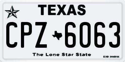 TX license plate CPZ6063