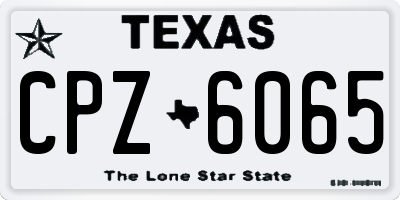 TX license plate CPZ6065