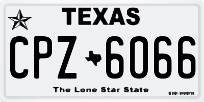 TX license plate CPZ6066