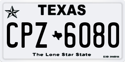 TX license plate CPZ6080