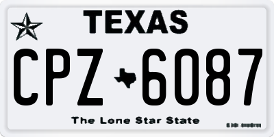 TX license plate CPZ6087