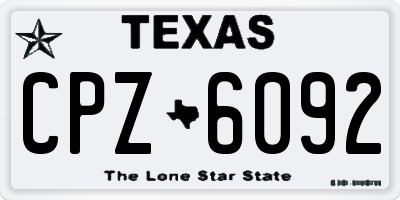 TX license plate CPZ6092