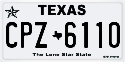 TX license plate CPZ6110