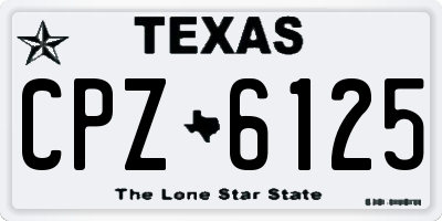 TX license plate CPZ6125
