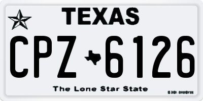 TX license plate CPZ6126