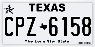 TX license plate CPZ6158