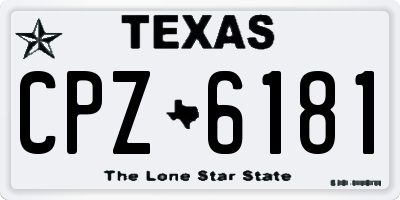 TX license plate CPZ6181