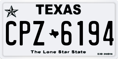 TX license plate CPZ6194