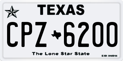 TX license plate CPZ6200