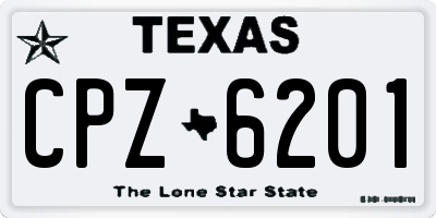 TX license plate CPZ6201