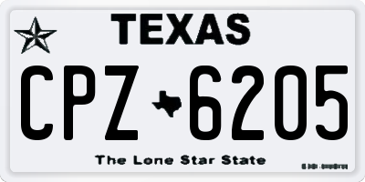 TX license plate CPZ6205
