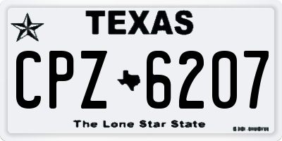 TX license plate CPZ6207