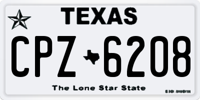 TX license plate CPZ6208