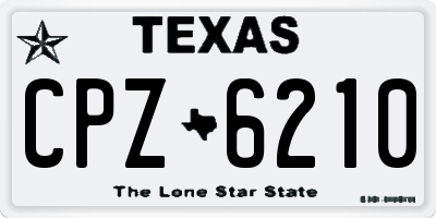 TX license plate CPZ6210
