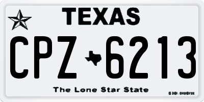 TX license plate CPZ6213