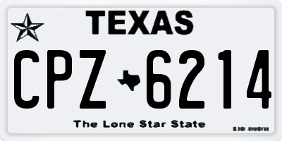 TX license plate CPZ6214