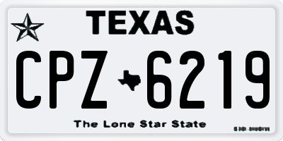 TX license plate CPZ6219