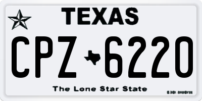 TX license plate CPZ6220