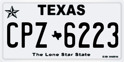 TX license plate CPZ6223