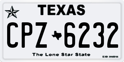 TX license plate CPZ6232