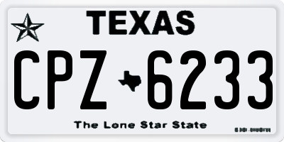 TX license plate CPZ6233