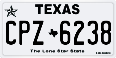 TX license plate CPZ6238