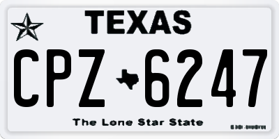 TX license plate CPZ6247