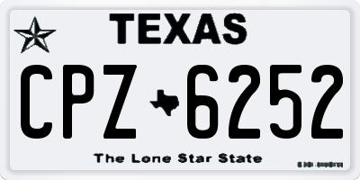TX license plate CPZ6252