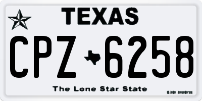 TX license plate CPZ6258
