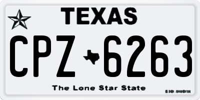 TX license plate CPZ6263