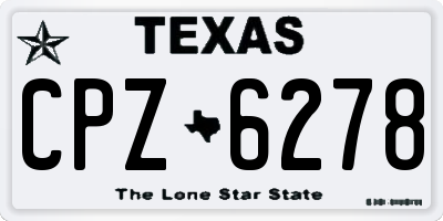 TX license plate CPZ6278