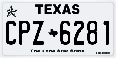 TX license plate CPZ6281