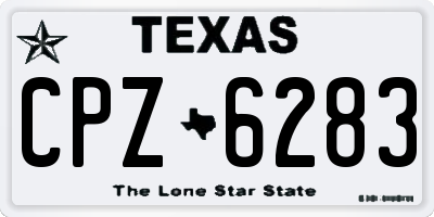 TX license plate CPZ6283