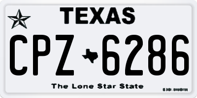 TX license plate CPZ6286
