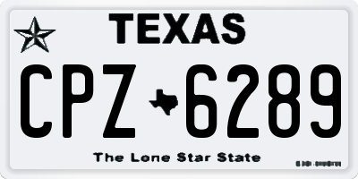 TX license plate CPZ6289