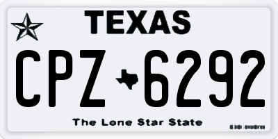 TX license plate CPZ6292