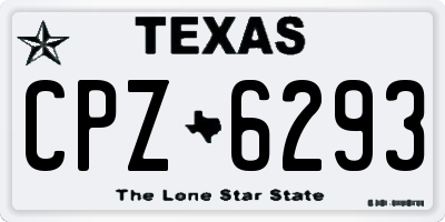 TX license plate CPZ6293