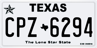 TX license plate CPZ6294