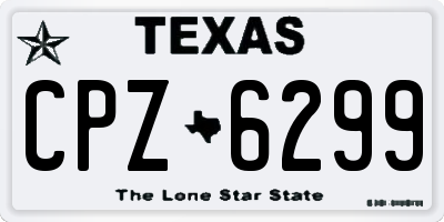 TX license plate CPZ6299