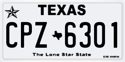 TX license plate CPZ6301