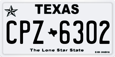 TX license plate CPZ6302