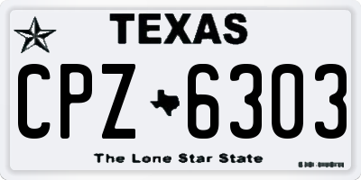TX license plate CPZ6303