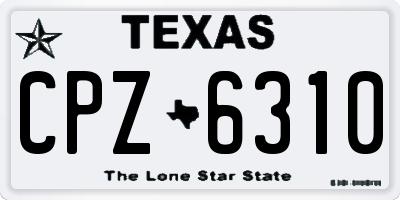 TX license plate CPZ6310
