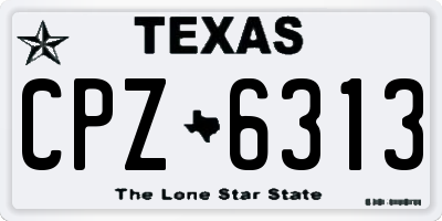 TX license plate CPZ6313