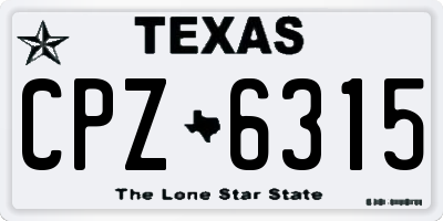 TX license plate CPZ6315