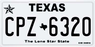 TX license plate CPZ6320