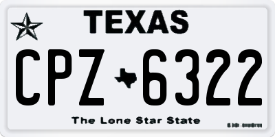 TX license plate CPZ6322