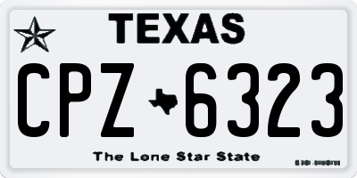 TX license plate CPZ6323