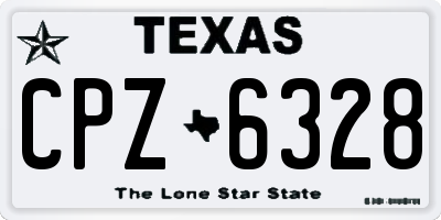 TX license plate CPZ6328